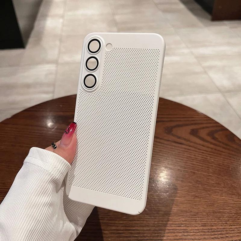 Comes With Lens Film Breathable Heat Dissipation Cooling Case For Samsung Galaxy A53 A54 A25 A24 A15 PC Hard Back Cover