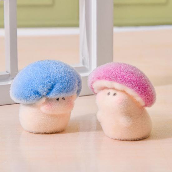 Mini Resin Mushroom Figurines Cute Miniature Mushroom Crafts Small Fairy Garden Ornaments for Lawn Bonsai Decoration Home DIY Micro Landscape