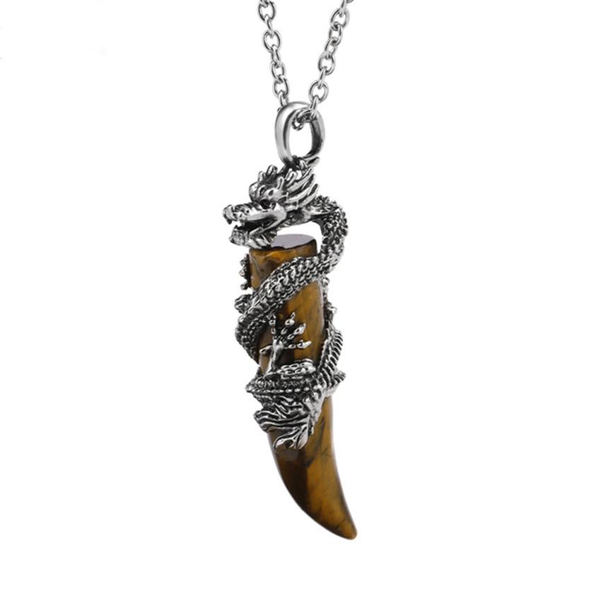 Natural Amethyst Dragon Stone Pendant Crystal Necklace, Suitable For Both Men And Women And Everyday Wear.