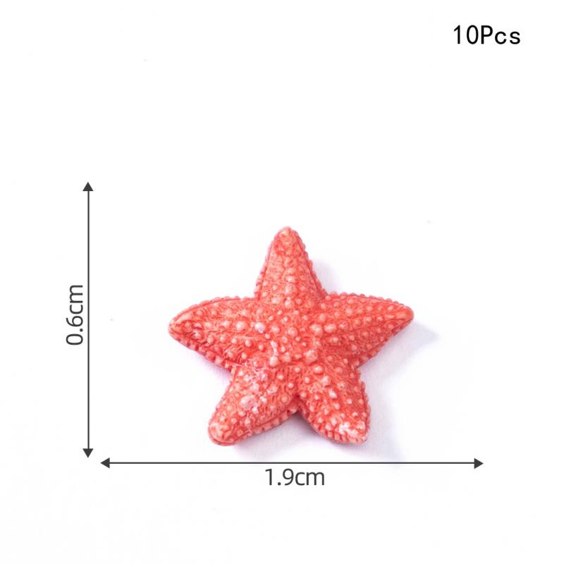 10Pcs Cartoon Small Starfish Sea Cucumber Ornaments Resin Fish Tank Landscaping Ornaments Diy Home Decoration Accessories Gifts