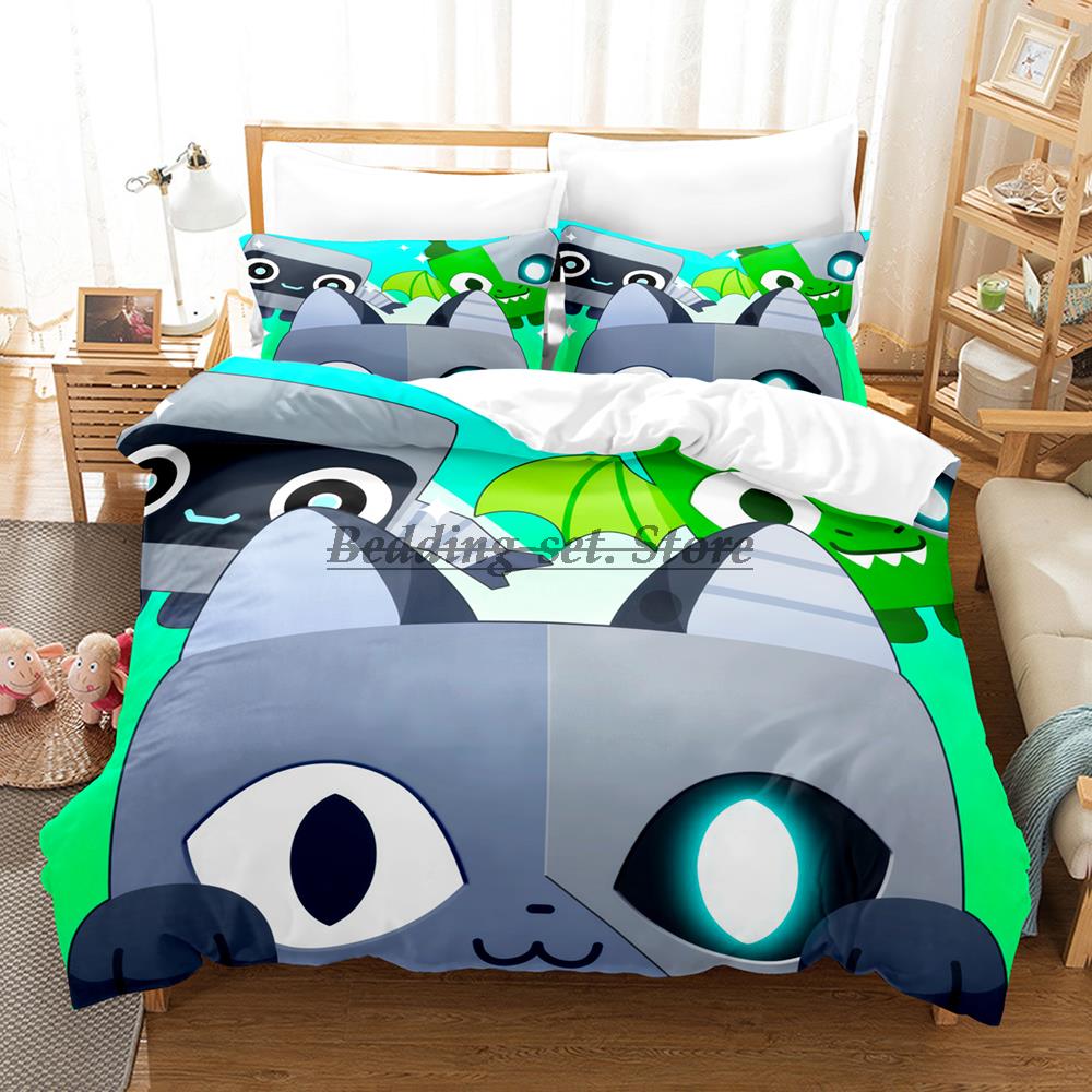 Katze Haustier Simulator X Bettwäsche Set Einzelbett Twin Full Queen King Size Bettset Aldult Kinder Schlafzimmer Bettbezug Sets Anime Bettlaken Set
