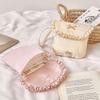 Portable Bow Embroidery Mini Storage Bag Multifunctional Solid Color Sanitary Napkins Bag Mini Handbag Outdoor