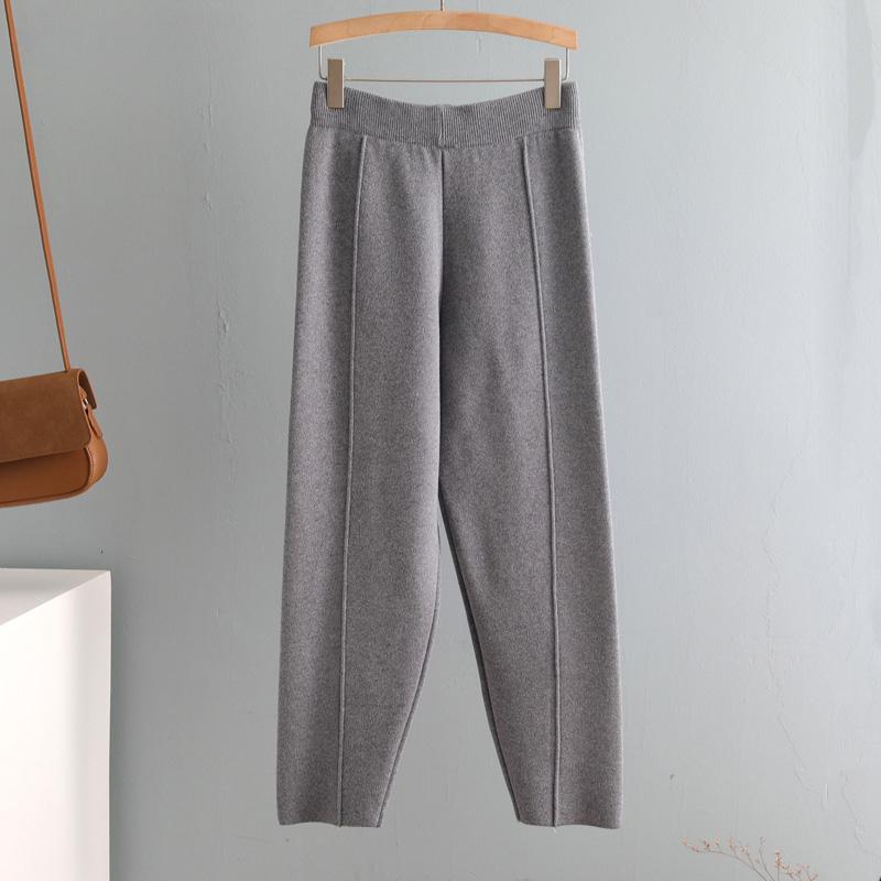 Chic Autumn Winter Chic Harem Pants Women Loose Trousers Comfortable Thick Warm All-match Knitted Granny Pants