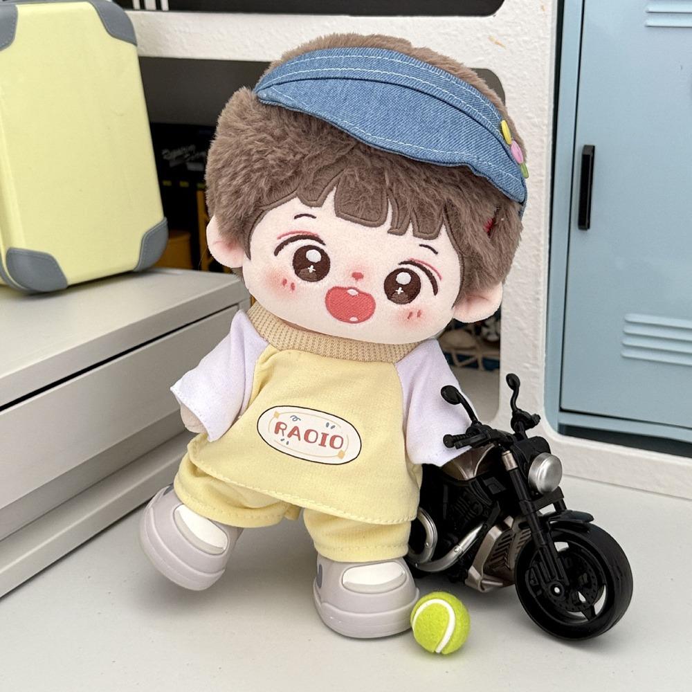 1 set Cartoon T-shirt Cotton Doll's Clothes Peaked Cap Plush Doll Clothes  Children's Gift