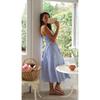 VEZFAA Women's Fashion Summer Spring Stripe Print Sleeveless Suspenders High Waist Casual Dresses