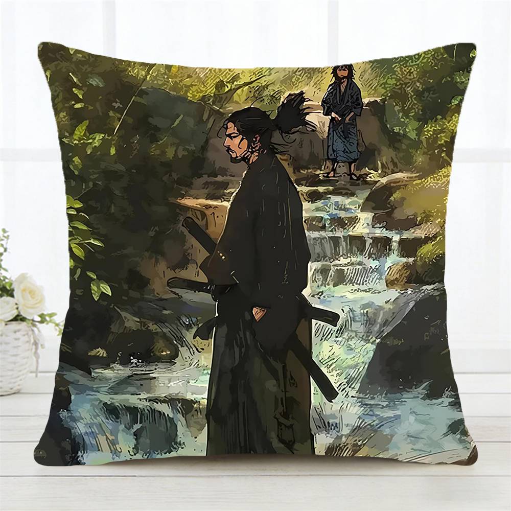 Anime Vagabond Pillow Case Fashion Square Pillowcase Bedroom Sofa Room Ins Decoration Leisure