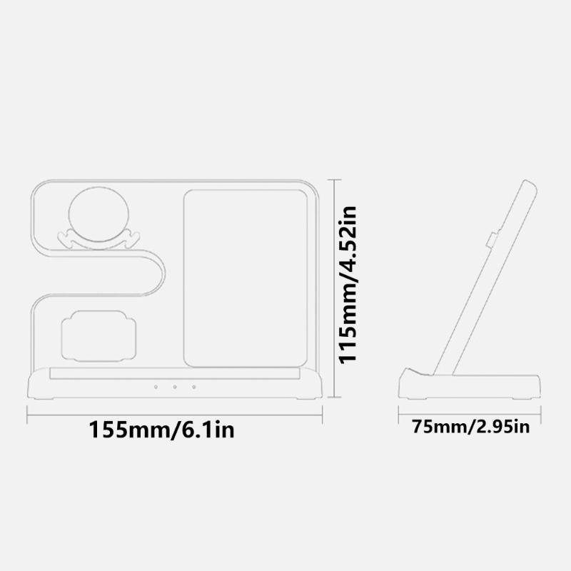 3 in 1 Wireless Charger Dock Station for S22/S21/S20/Note 20 Phones,Watch 4/3/Active 2 Smartwatch Quick Charging Stand