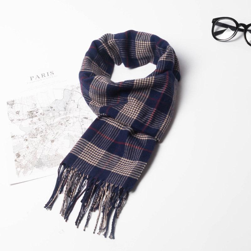 2024 Japanese-Style Plaid Scarf: Versatile Unisex Winter Shawl In Beige