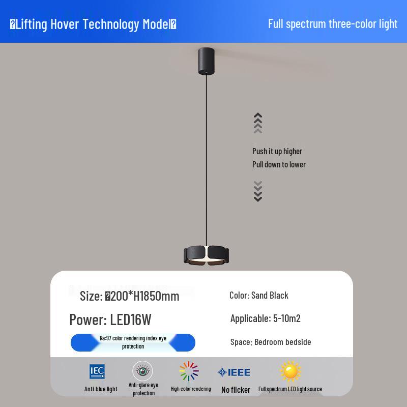 Italian Minimalist Bedside Pendant Light 2025 - Adjustable Height, Atmospheric Design for Bedroom or Entrance Room