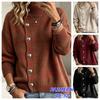 Jumper Women's Autumn/Winter Sweater Solid Color Button Half High Collar Fashionable Comfortable Warm Casual and Loose Sweater