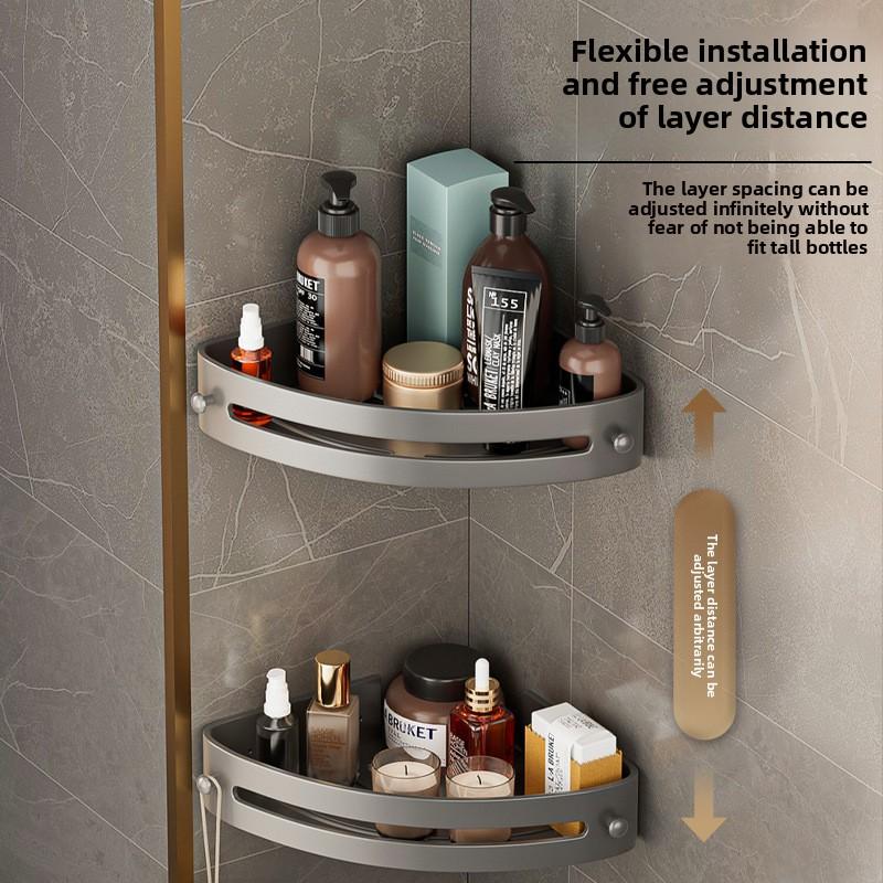 Kein Bohren Badezimmerregal Toilette Waschtisch Toilette Wandhängend Dreieckiges Aufbewahrungsregal Toilettenregal
