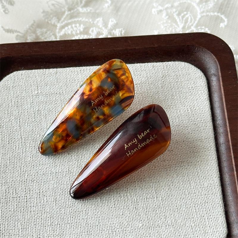 Acetic Acid Water Droplet Hairpin New Side Clip Side Parting Clip High-end Style Small-sized Hairpin Head Accessory