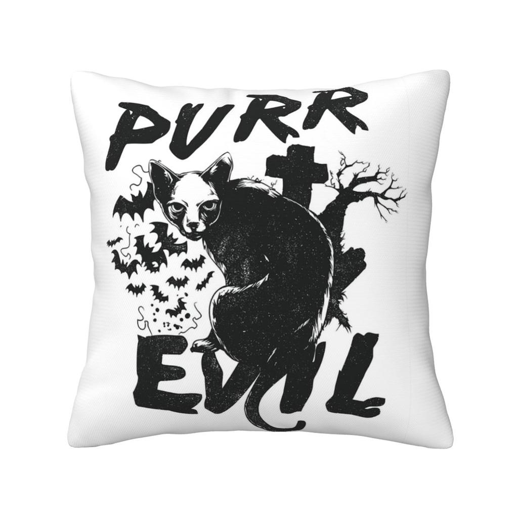 Purr Evil Square Pillowcase Pillow Cover Cushion Decor Comfort Throw Pillow for Home Sofa