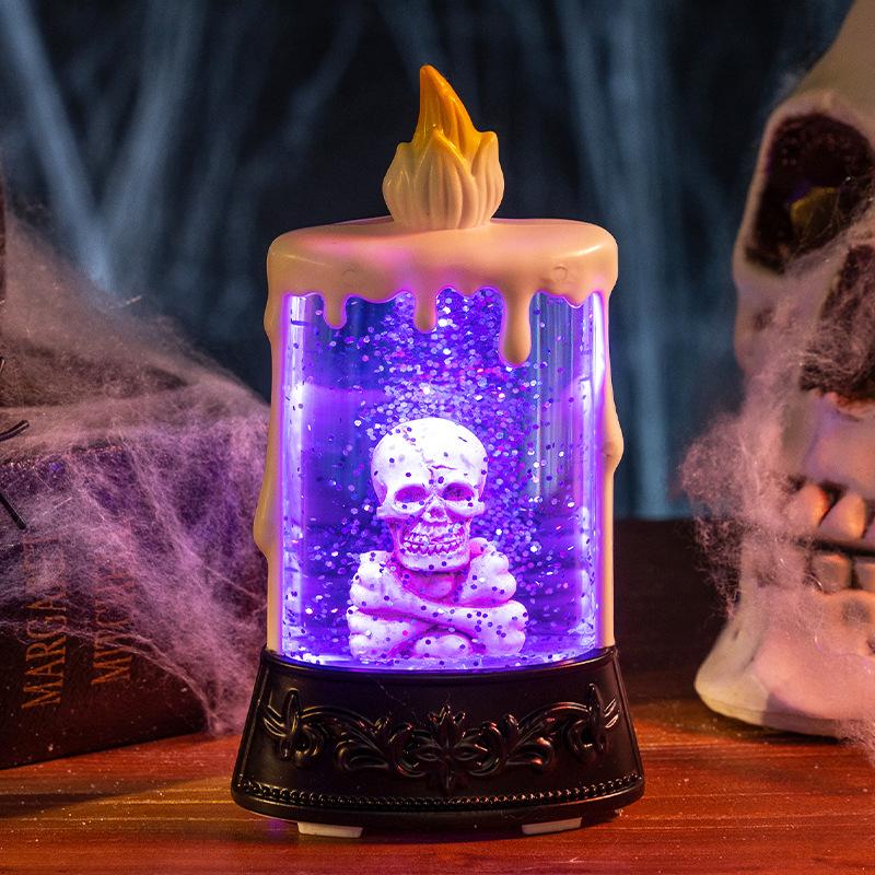 Halloween Decorations Candle Lights Luminous Skeleton Lights Halloween Desktop Decorations Ghost Festival Scene Cloth