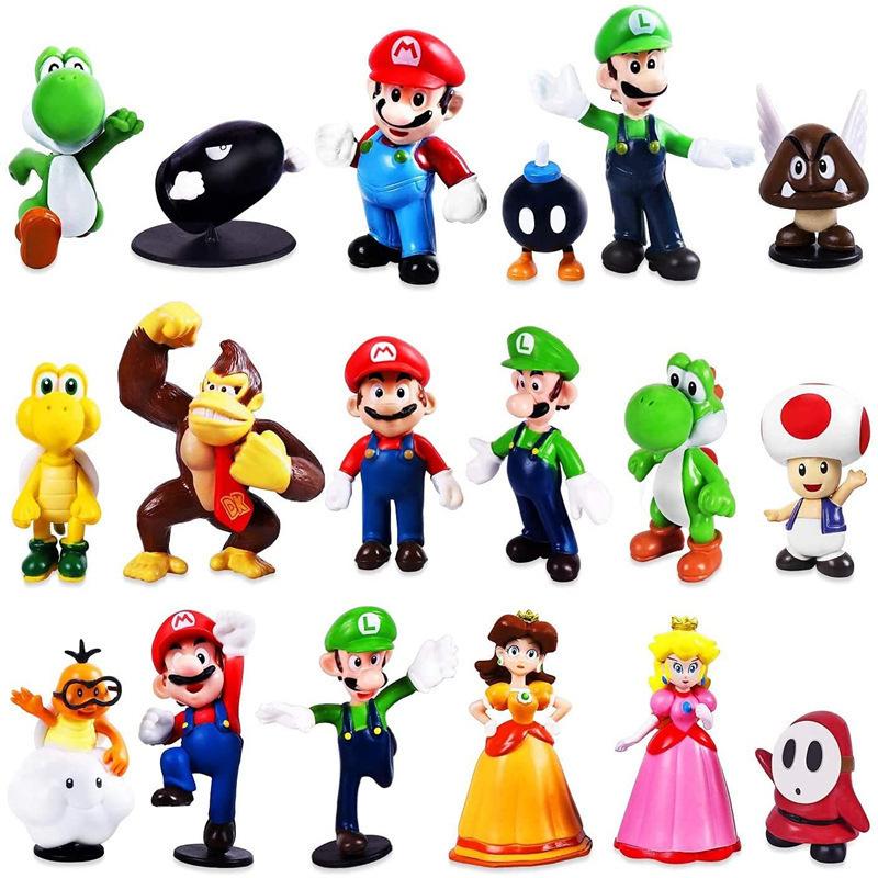 Super Mario Edition Action Figure Set - Mario, Princess & Poison Mushroom Collectible Toy Decor for Cake Topping