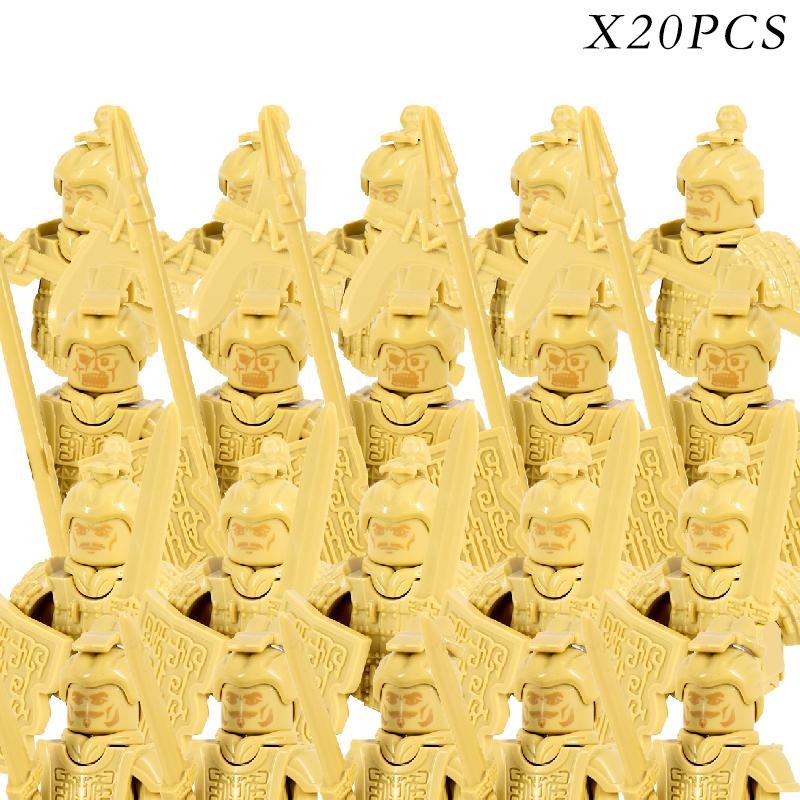 21PCS Medieval Military Soldiers Army Figures Armor Guard Warriors Archer Knights Building Blocks Bricks Toys for Kid Gifts