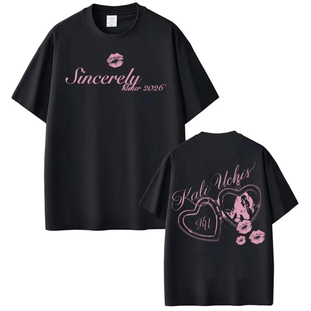 KALI UCHIS Sincerely Tour Print Tshirt Men Women Fashion Oversized T-shirts Summer Casual T-Shirts