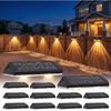 AUDLES Fence Lights Solar Powered, 12 Pack 3 Color Temp LED Solar Fence Lights Outdoor, IP65 Waterproof Landscape Step Lights for Backyard, Patio,