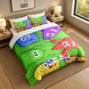 3Pcs Bedding SetAlphablocks Soft Bed Sheet and Two Pillowcases Home Bedroom Decor