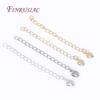 18K Gold Plated Brass Metal Extension Chains Bracelet Necklace Extend Tail Chains Connectors DIY Jewelry Making Findings