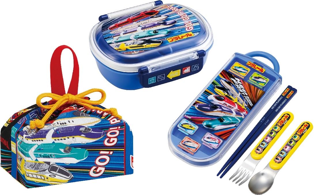 

Skater Plarail 25 Антибактериальный Безопасный для посудомоечной машины Мягкая крышка Герметичный Ланч Овальный 360 мл Набор-трио с Ланч-боксом с персонажем Tsubasa Kids, Форма, Герметичный Наборный Контейнер, синий