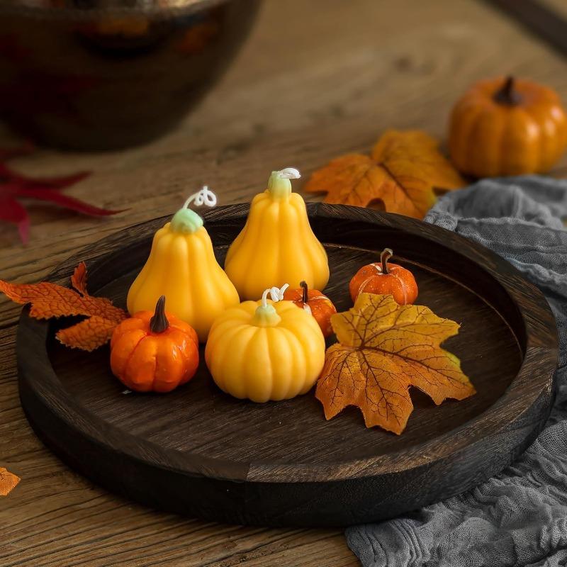 Rustic Round Wooden Serving Tray Farmhouse Decorative Candle Holder Tray for Coffee Table Bathroom Vanity and Home Decor