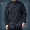Men's Long-Sleeve Cotton Linen Chinese-Style Tang Suit Jacket - Spring Retro Button Zhongshan Design