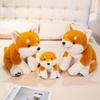 Soft Anime Shiba Inu Dog Plush Toys Stuffed Animal Plushie Lying Puppy Toy Cartoon Throw Pillow Nap Sleep Bed Cushion Gift