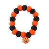 Small Dog Collar for Halloween Pom-Pom Pet Collar, Cute Stretch Cat with Pumpkin Stretchy Bell, Soft Black Orange Pom-Poms Cats Dogs