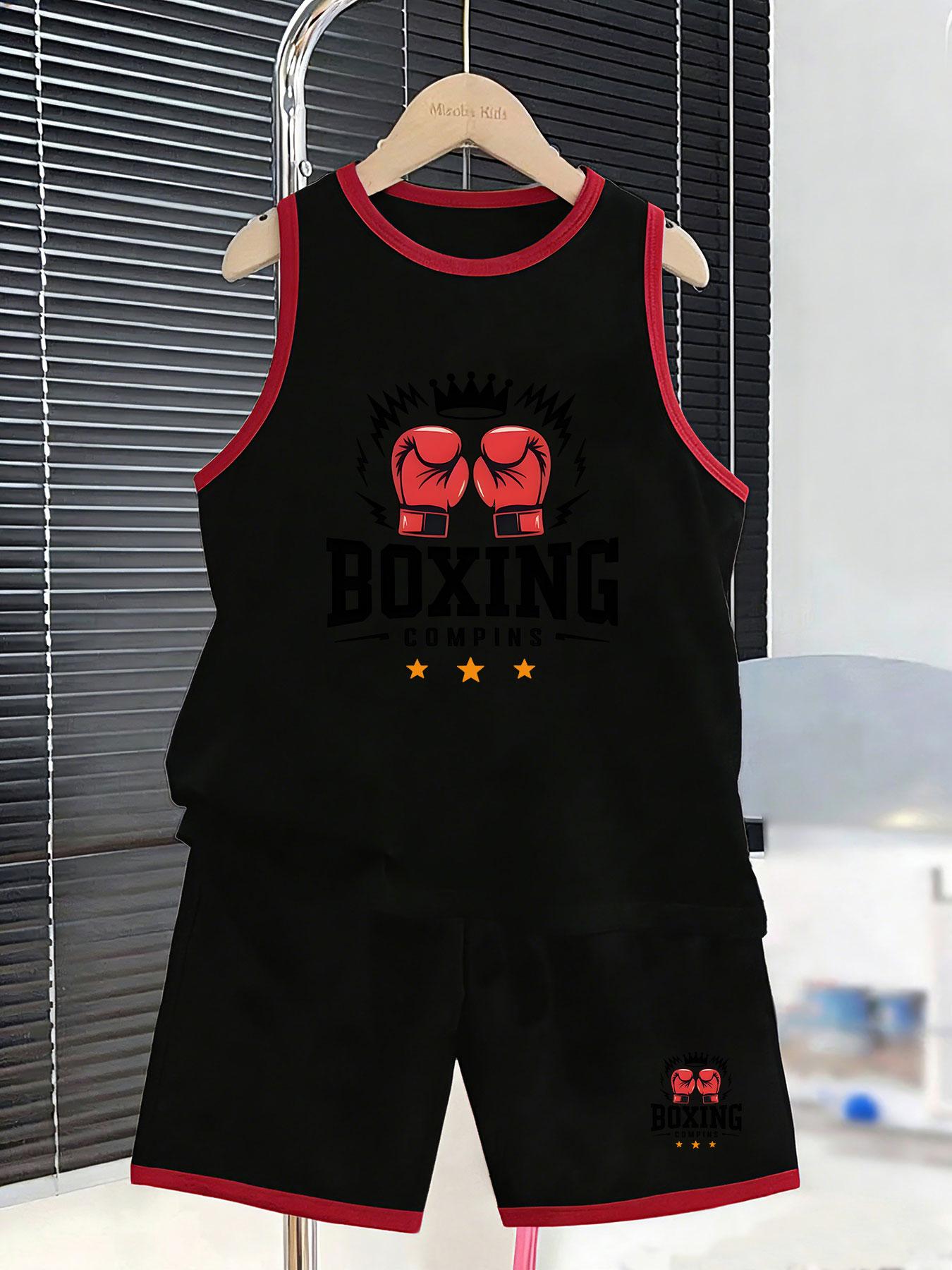 

Boys’ boxing king set. Powerful prints, breathable fabric, loose fit for beach & daily summer wear. 2-3Y чёрный