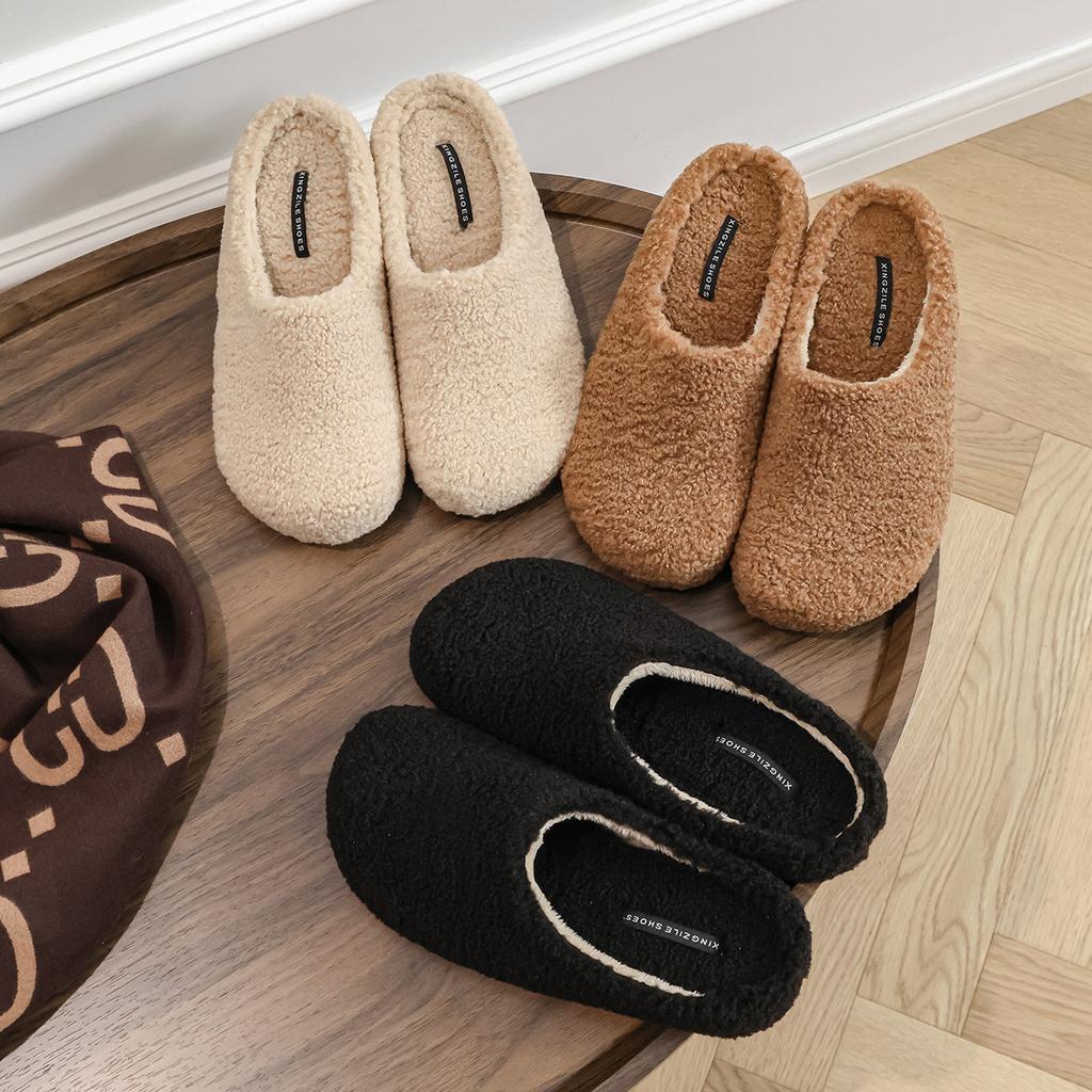 Mao Mao Shoes Women Wear Small Fragrant Wind Winter Velvet Thickened Bag Head Wool Slippers Warm Lamb Wool Beans Cotton Shoes