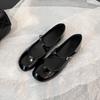 Spot Second Hair! Fashion Versatile New Korean Version Niche High-end Patent Leather Buckle with Thick Heel Mary Jane Women's Shoes Single
