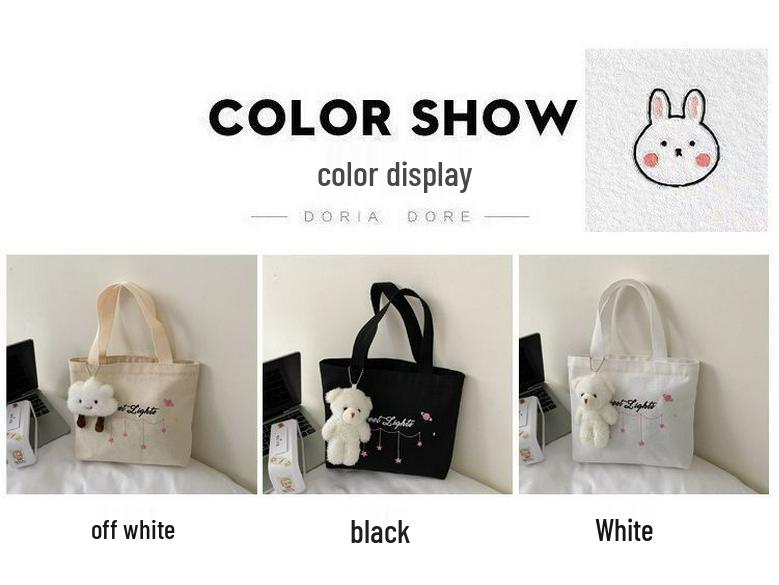 Damen Casual Kleine Canvas Tragetasche - Handtasche, Studenten-Lunchbox, Reißverschluss-Stil