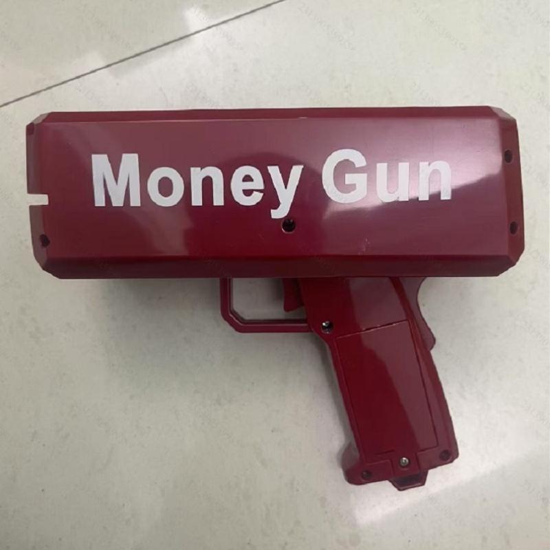 Červeno/Zlatá Hračka Pistole na Peníze Perfektní Party Výslužka pro Děti, Narozeninový Dárek, Novinka Pistole na Stříkání Peněz s Náhodným Sáčkem na Změnu, Pistole na Peníze Nejlepší na Vánoce