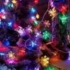 Outdoor Solar LED Snowflake String Lights