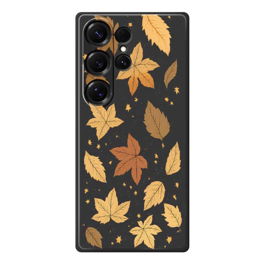 For Samsung Galaxy S25 Ultra Case Maple Leaves Pattern Printing Straight Edge TPU Phone Back Cover