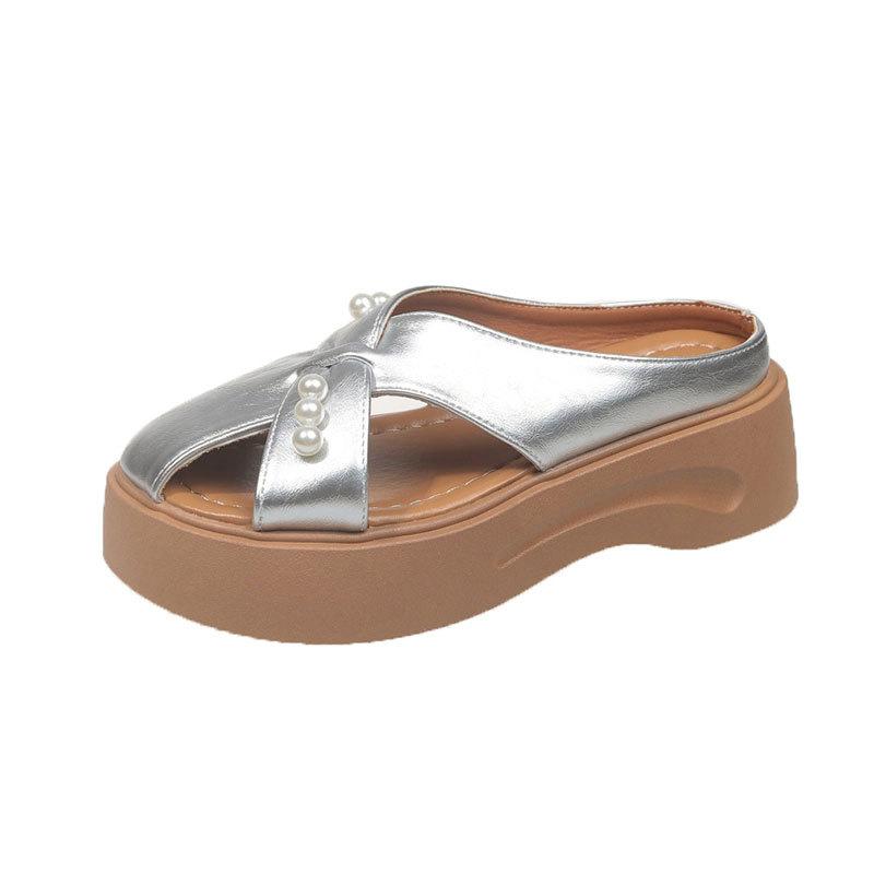 Dicksohlige Ein-Pedal-Taschenkopf- und Halbslipper, Kinder-Sommer-Oberbekleidung Hohlrock 2025 neue beliebte coole Slipper