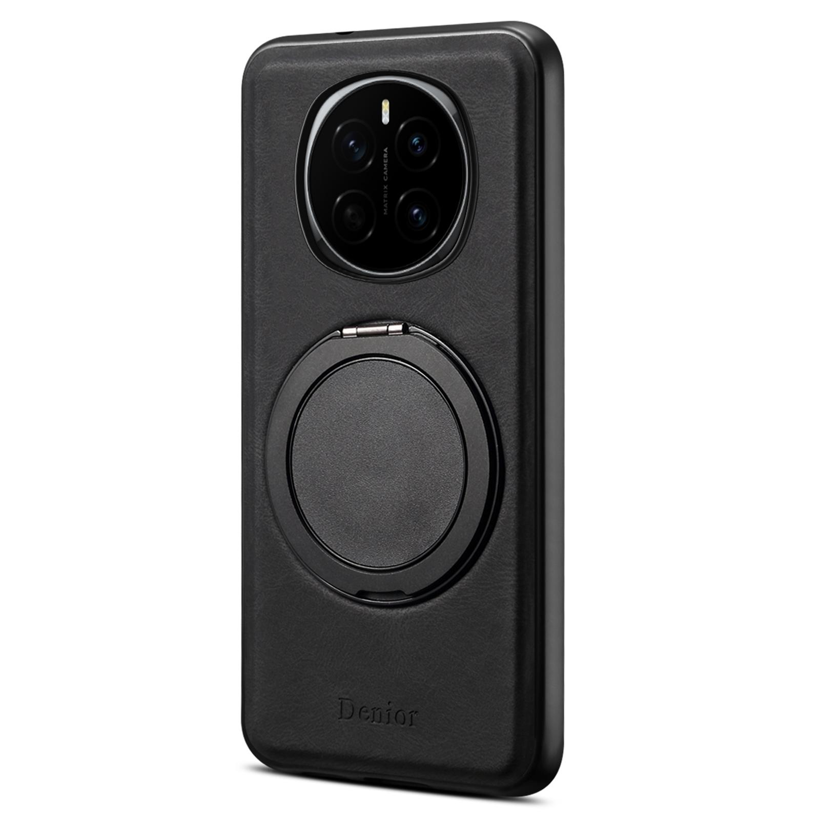 

DENIOR A14 For Honor Magic7 5G Magnetic Case Rotary Kickstand Leather PC TPU Phone Cover Black