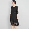 100% Mulberry Silk Burnt Flower Jacquard Dress