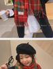New Year Christmas Red Tassel Plaid Scarf - Women's High-End Warm Winter Korean Shawl
