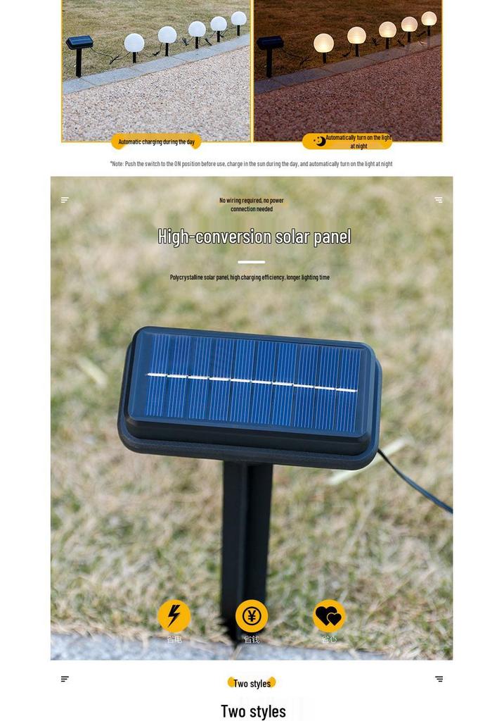 Solar-Powered Outdoor Garden Stake Lights: Rainproof Courtyard Ball Lights for Lawn and Landscape Decoration