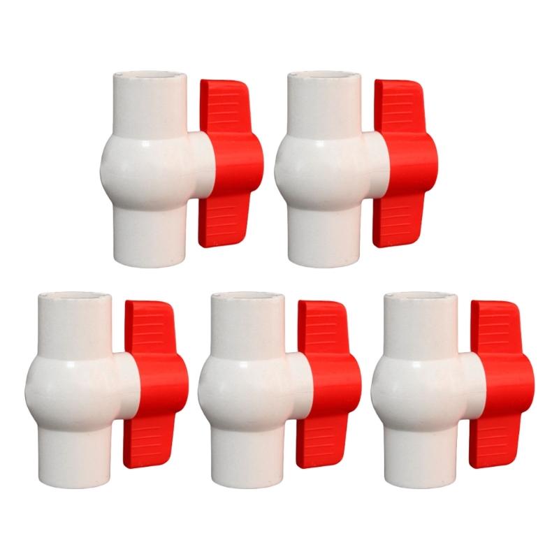 5 Pack Sturdy PVC Round Valves 2Inch T Handle Convenient Accessory for Home Water Systems and Industrial Daily Use