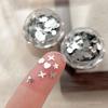 1 Jar Shiny Silver Sequins Mix Shapes Starlight Love Butterfly Star Slice Nail Art Stickers Decals Manicure Paillette Charms