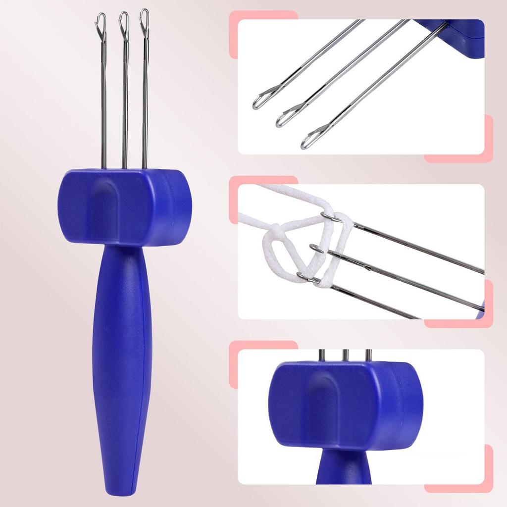 3/4 Needle Latch Hook Cord Knitting Tool Ergonomic Grip Equipment for Binding-Off or Edging on Knitting Projects Home