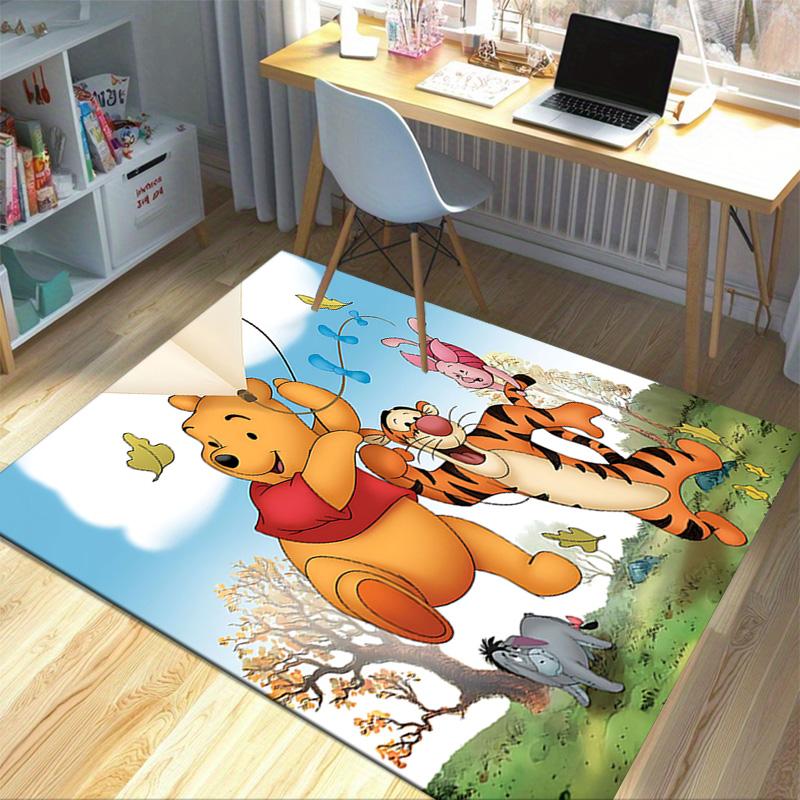 Winnie Pooh Friends Carpet For Playroom Bedroom Living Room Sofa Home Decorkids Game Area Rug Nonslip Floor Mat