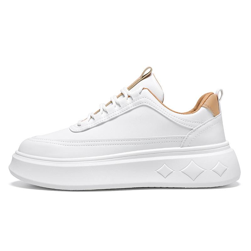 

Чоловіче взуття 2025 літо нові чоловічі тонкі спортивні туфлі повсякденні універсальні трендові туфлі товста підошва збільшення зросту м яка підошва білі туфлі 44