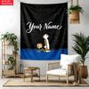 Calvin and Hobbes Custom Name Tapestry Personalized Wall Art Hanging Bohemian Home Decor for Bedroom Dorm Living Room