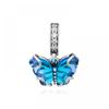 PAndora 792698c01 Blue Murano Glass Butterfly Pendant And Dangle Silver Charm