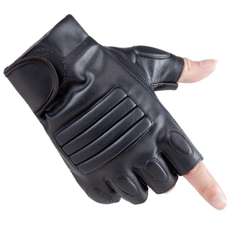 Half Finger Leather Gloves Men and Women Outdoor Sports Cycling Fitness Mountaineering Cross-Fighting Wild Motorcycle Leather Gloves