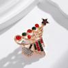 Luxury Exquisite Christmas Brooches Full Rhinestone Xmas Tree Santa Snowman Elk Penguin Brooch Pins Party Corsage Jewelry Gifts